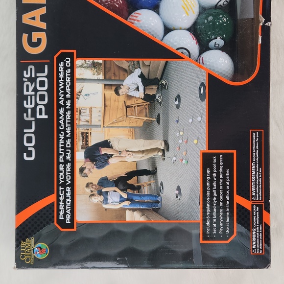 GOLFER'S POOL Game by Club Champ: 16 balls and rack, 6 cups, In retail p… - Picture 4 of 17